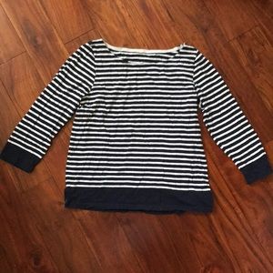 J.Crew Striped 3/4 Length Top XL